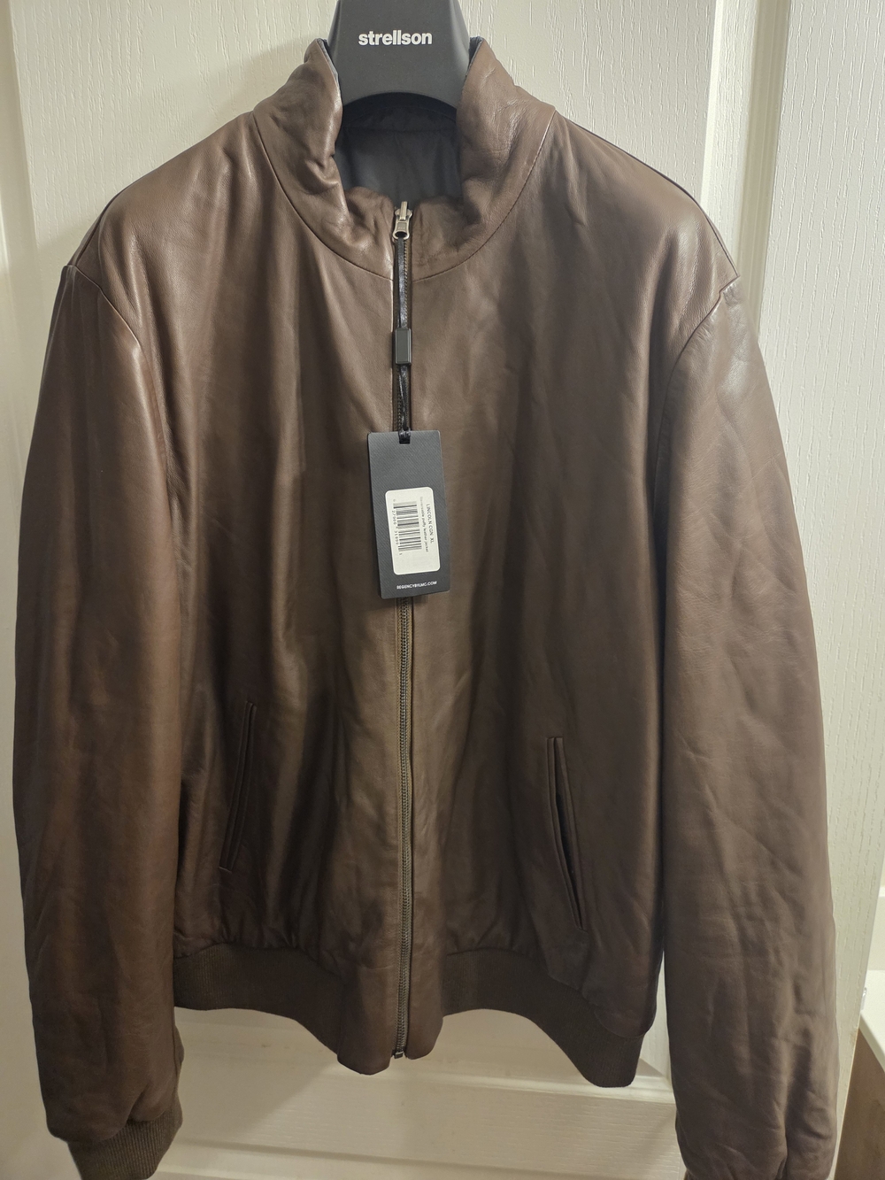 Regency Reversible Men's Brown Leather Zip-Front Jacket